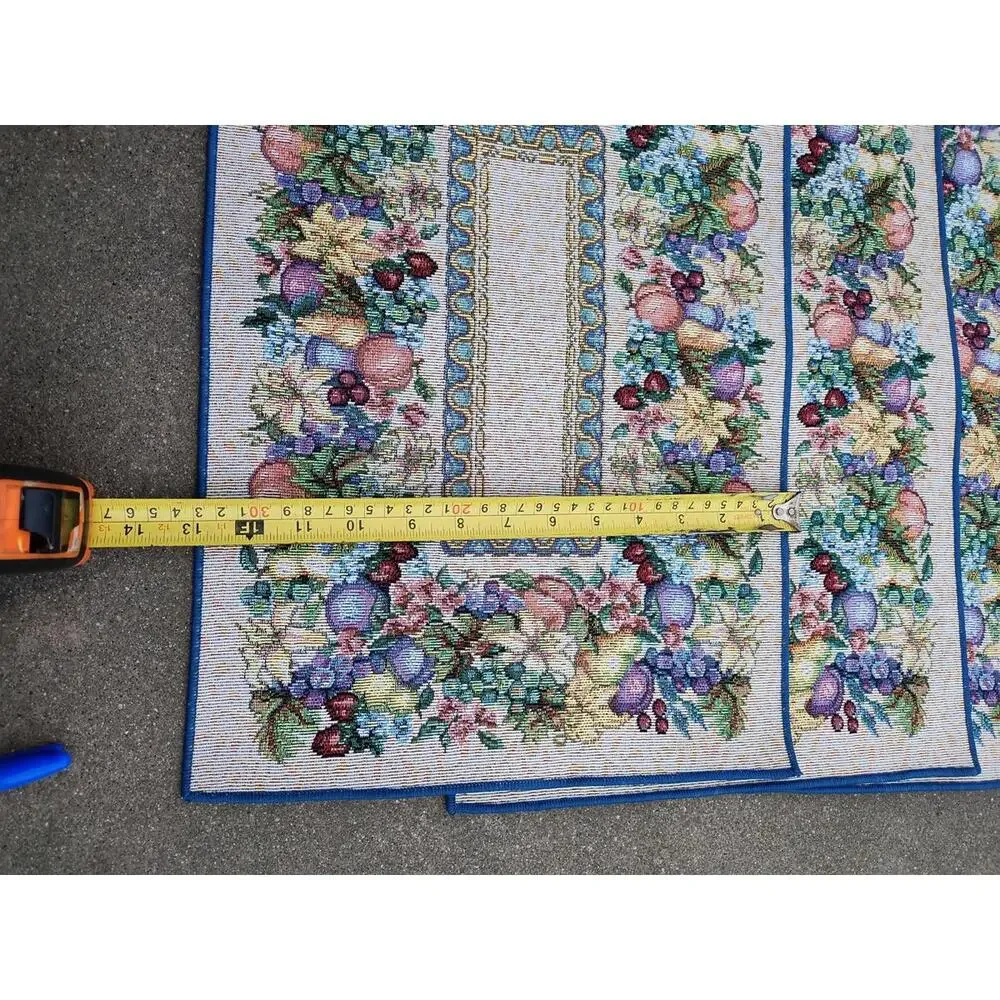 Vintage‎ Floral and Fruits Rectangular Tapestry Placemats Set of 6